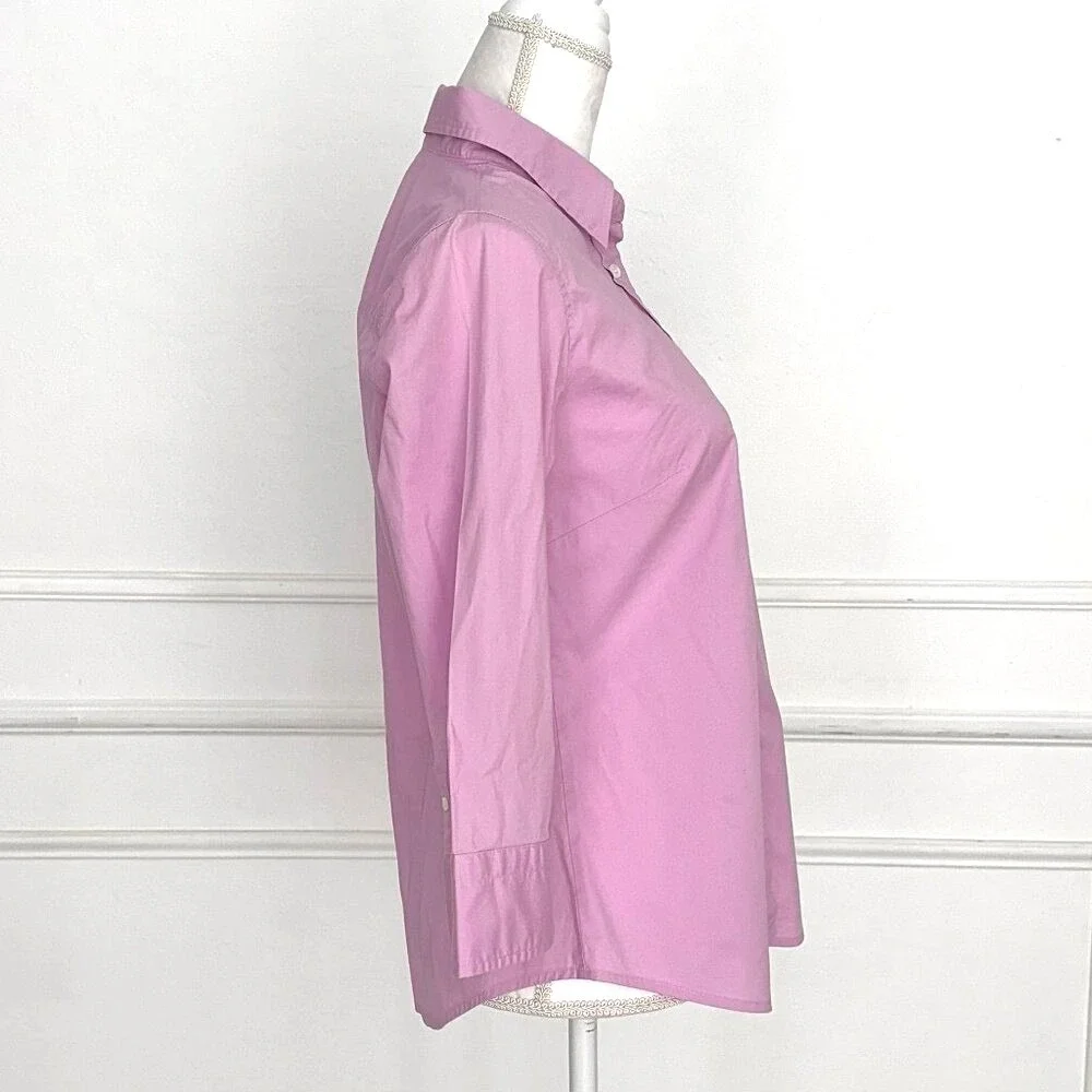 J.Crew Haberdashery Lavender Pink Button Down Shirt Women's‎ Medium Stretch